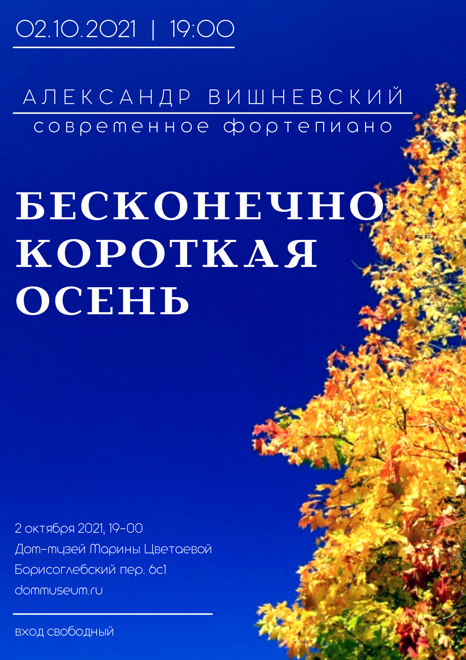 Иллюстрация: Концерт Александра Вишневского «Бесконечно короткая осень…» (new age piano)