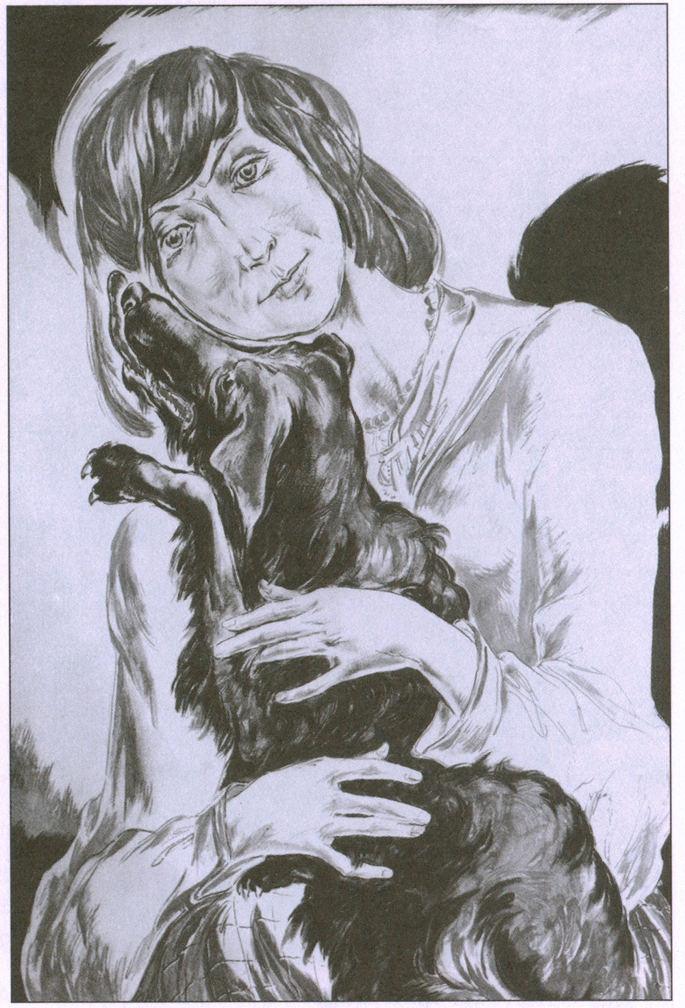 Л.Е. Фейнберг. Марина и Гайдан. Бумага, сангина. 1976.